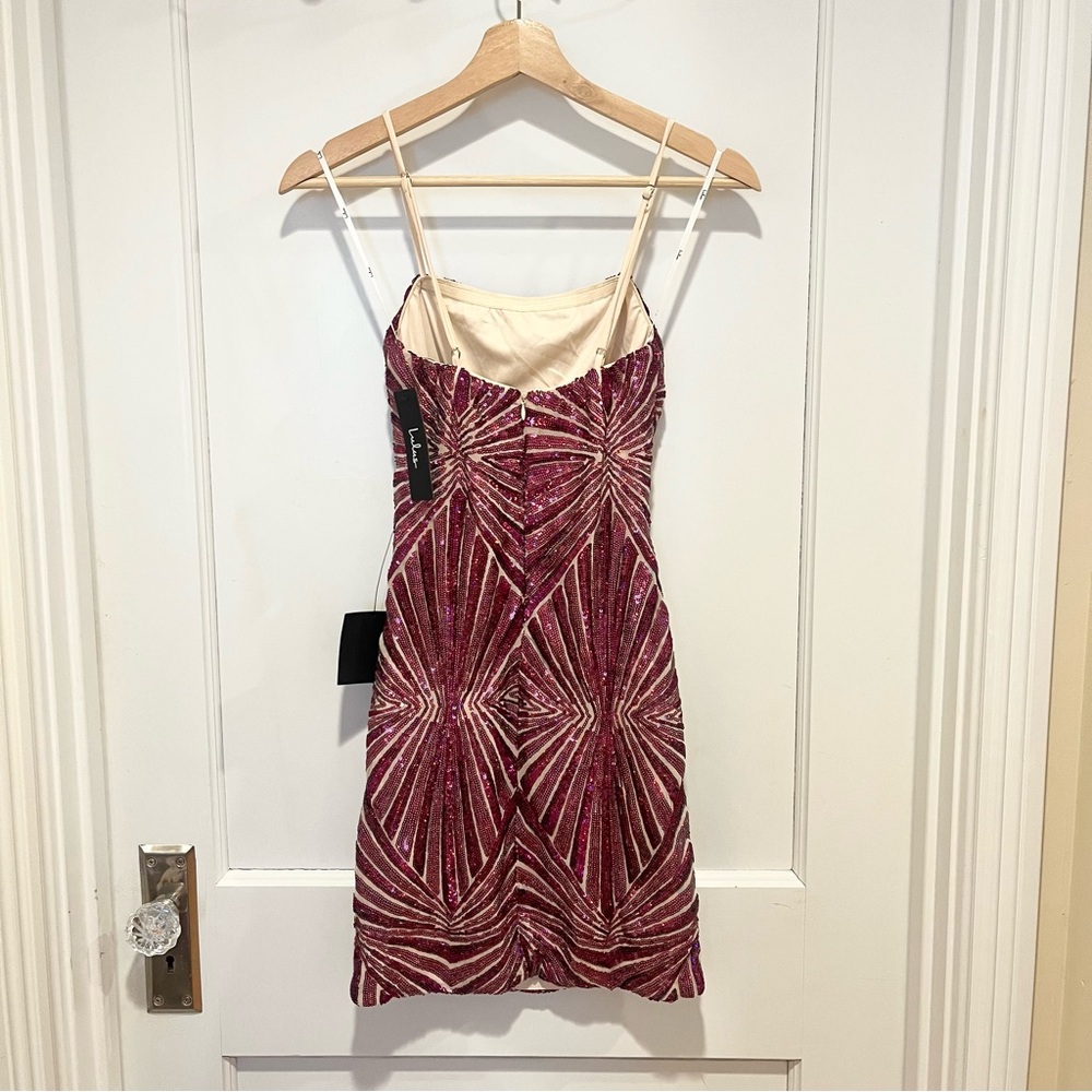 NWT Lulus Lost In Your Eyes Magenta Sequin Bodycon Mini Dress XS - Picture 3 of 10